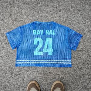 Vêtements Maillot court Baggy Fit Football T-shirts Polyester Impression Short Sleeve Mesh Tee pour hommes Jersey Mesh Short Sleeves - Product Image 4