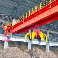Pont roulant à grappin motorisé Wanlong QZ-type 5T, contrôlé par PLC, portée 16,5 m, hauteur de levage max. 18 m, télécommande sans fil