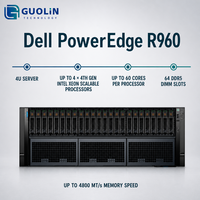 Serveur Dell PowerEdge R960 haute performance pour base de données, montable en rack 4U, 4 processeurs Intel Xeon, 64 emplacements DDR5 DIMM