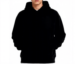 Men's <b>Black</b> Hooded Sweatshirt Oversized Fleece Cotton Casual Pullover Autumn Streetwear Warm <b>Hoodie</b> - Product Image 1