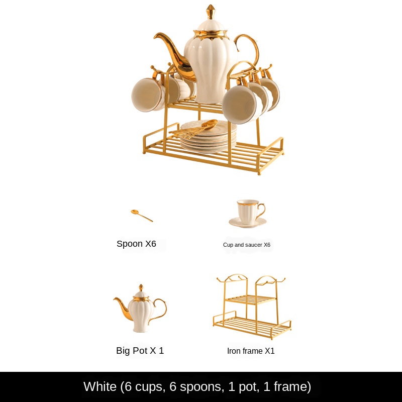 White 4 Cups Coffee Set