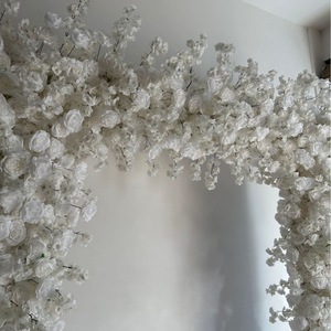 Arco de Flores Cuadrado para Boda, Arco de Flores Blancas, Arco de Flores Artificiales de Seda, Decoración para Escenario de Boda - Product Image 2