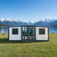 Villa de luxe préfabriquée prête à l'emploi avec 2 chambres, maisonnette portable, conteneur extensible de 20 pieds, maison mobile préfabriquée