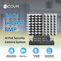 Sistema de Seguridad CCTV Comercial de 64 Canales, 4K, Detección de Personas y Vehículos con IA, 24 Cámaras Tipo Domo/Bullet, Disco Duro de 16 TB, Videovigilancia