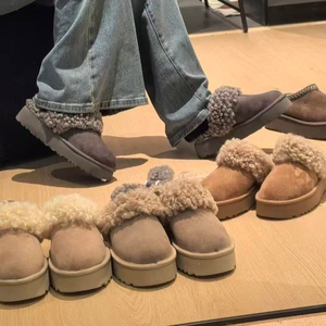 Chaussons d'hiver pour femmes de haute qualité en gros, respirants, thermiques, antidérapants, chauds, luxueux, de créateur, bottes de neige - Product Image 2