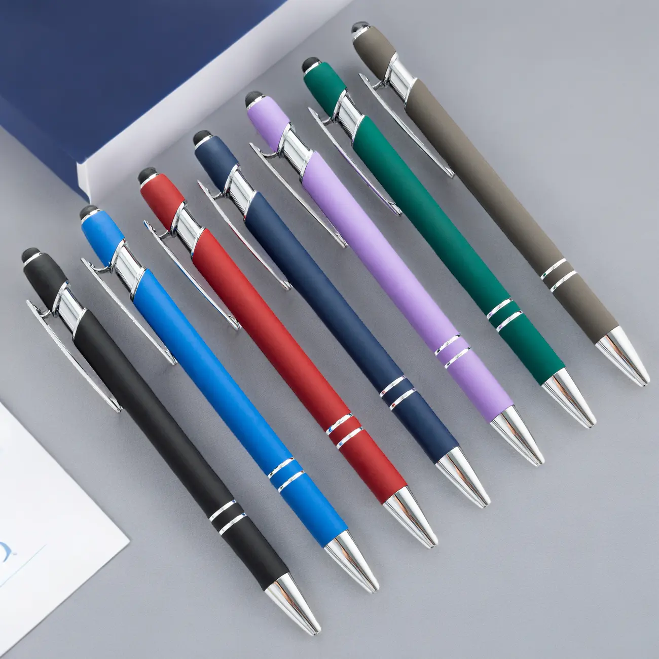 2024 nouveau Design publicité pas cher prix stylo à bille à encre noire stylet tactile en aluminium rétractable stylo à bille personnalisé avec Logo