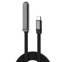 Câble de charge rapide USB C tressé plat en alliage de zinc de 1 m, 48 brins, Type C vers Type C, avec support de téléphone portable