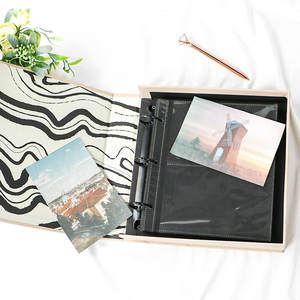 Album photo de table basse au design personnalisé 4x6 10*15cm Album photo à couverture en lin avec 120 pochettes et boîte magnétique - Product Image 3