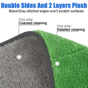 जीएसएम 720 कम कीमत 16x16 दोहरी परत सुपरड्री कार तौलिया लंबे ढेर माइक्रोफाइबर तौलिया कार त्वरित धोने वाले कपड़े - Product Image 4