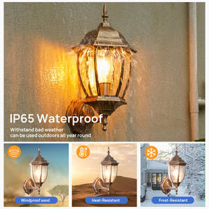 Lampu dinding antik Eropa IP65 lampu dinding lentera tahan air lampu dinding Vintage baru 2025 - Product Image 4