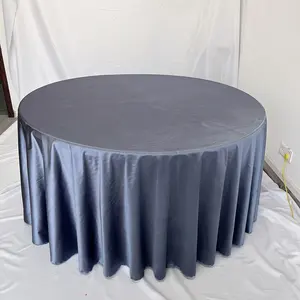 Smooth Fabric Table Decoration Wedding Round Silk Satin Table Cover