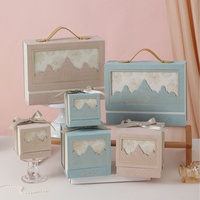 Boîte-cadeau en velours de feu d'artifice doré de style européen de petite taille, boîte-cadeau de souvenir de mariage, boîte de bonbons de mariage à main de banquet