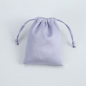 New Design Flannel <b>Drawstring</b> <b>Pouch</b> Factory Stock Custom Logo Printed for Lipstick Jewelry Cosmetic Storage Bag pink Bag - Product Image 4
