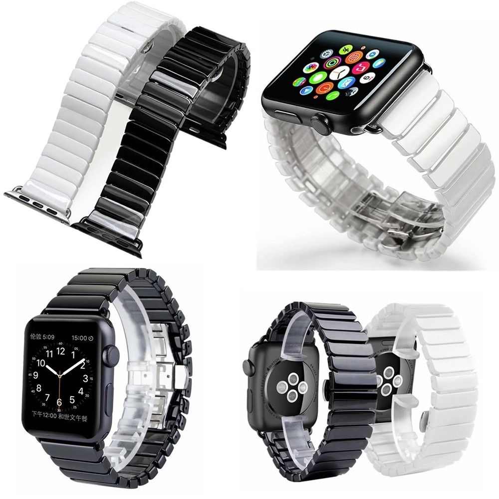 Cinturino in ceramica 1c hoe per Apple Watch 4 5 6 44mm 40mm bracciale per iwatch series 3 2 cinturino in ceramica con fibbia in acciaio inossidabile