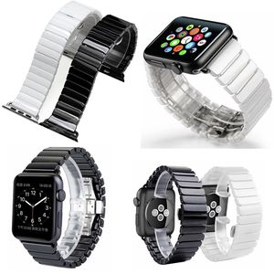 Bracelet en céramique IVANHOE pour <span class=keywords><strong>Apple</strong></span> <span class=keywords><strong>Watch</strong></span> <span class=keywords><strong>4</strong></span> 5 6 44mm 40mm pour iwatch série 3 2 Bracelet à boucle en acier inoxydable - Product Image 1