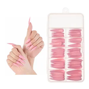 Новый продукт, 100 коробок цветных накладных ногтей, французские накладные ногти, акриловые ногти