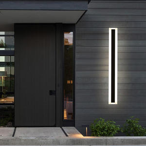 Applique Murale Extérieure Linéaire Moderne, Longue Bande <span class=keywords><strong>LED</strong></span> 3500K Blanc Chaud en Aluminium 220V - Product Image 3