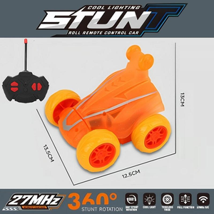 Voiture RC Stunt Lumineuse 27 MHz avec Effets Clignotants, <span class=keywords><strong>Jouet</strong></span> Rotatif et Capotable pour Jeunes Enfants à Prix Abordable - Product Image 2