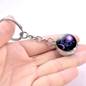 <span class=keywords><strong>Zodiac</strong></span> 12 Balance porte-clés en verre porte-clés lunettes <span class=keywords><strong>Zodiac</strong></span> 12 Constellation Glow In The Dark Creative Galaxy porte-clés - Product Image 3