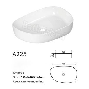 Lavabo de Cerámica Blanco Redondo en Forma de Cuenco, Lavabo Sobre <span class=keywords><strong>Encimera</strong></span>, Directo de Fábrica Sanitaria Chaozhou, Lavamanos para Baño - Product Image 3