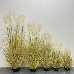 Offre Spéciale Décoration <span class=keywords><strong>Maison</strong></span> : Herbe d'Oignon Artificielle en Pot, Herbe de Roseau Artificielle Résistante aux UV et Ignifuge, Plantes Artificielles - Product Image 1