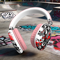 Headset Nirkabel Over-Ear OEM 5.3 Desain Kartun Tahan Air untuk Gaming