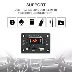 DC 12V para <span class=keywords><strong>Bluetooth</strong></span> 5,0 Micrófono USB TF FM Radio Altavoz MP3 Placa decodificadora para Audio de coche 32GB con AUX - Product Image 3