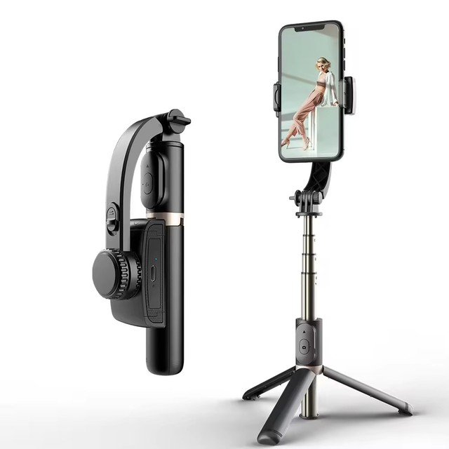 New Q08 Gimbal Stabilizer 360 Rotation for Phone Selfie Stick 75cm With Hidden Tripod Mobile Single Axis Gimbal Video for Tiktok