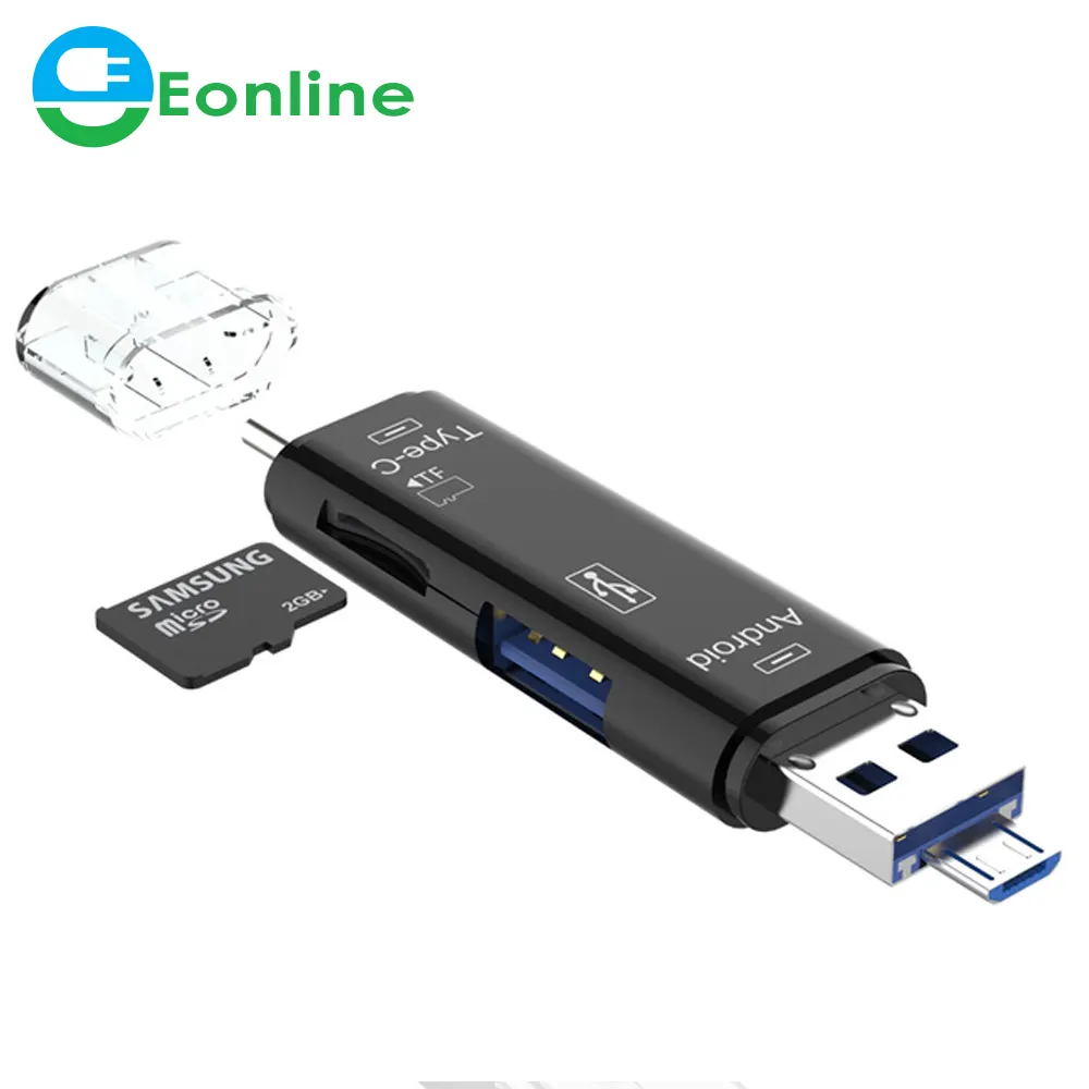 5 1 마이크로 SD 카드 리더 어댑터 유형 C 마이크로 USB SD 메모리 카드 어댑터 맥북 노트북 USB 3.0 SD/TF OTG 카드 리더