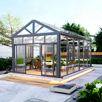 Kit de pavillon mural de luxe en métal pour jardin extérieur, serre de jardin, patio, cour, verrière, hangar incliné pour maison et cour, toutes saisons