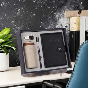Personalized Notebook & Mug Gift Set for Employees - Company Thank You Gifts with Custom Logo