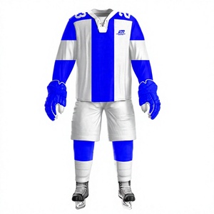 Uniforme de Hockey sobre Hielo Personalizado LONG MISSION INDUSTRY, Azul y Blanco, Impresión por Sublimación, para Hombre Adulto, Transpirable, Poliéster, Servicio OEM, Deportivo - Product Image 2