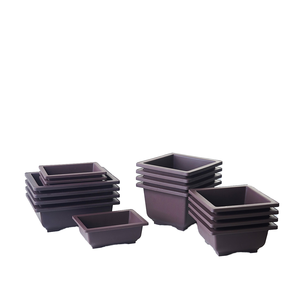 Contenitore Moderno Quadrato <span class=keywords><strong>Rettangolare</strong></span> in Plastica per Piante Grasse e <span class=keywords><strong>Bonsai</strong></span>, con Sottovasi, per Uso in Giardino, Centri Commerciali e Ambienti Interni - Product Image 1