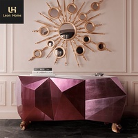 Buffet de luxe rose en diamant, personnalisé, meuble pour salle à manger, design moderne, offre spéciale