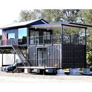 Casa contenedor de lujo moderna prefabricada Villa modular verde paquete plano casa pequeña en Canadá hecha de panel sándwich de alta calidad - Product Image 3