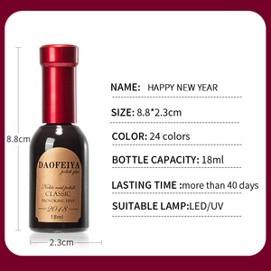 ZRKGEL 18ml 24 cores Nails Factory Soak off Uv Unha <span class=keywords><strong>Gel</strong></span> Polonês Private Label Longo Duradoura Atacado Vinho Tinto Cores Garrafa de Vinho - Product Image 2