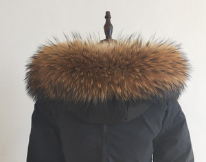 Capucha de Piel de Mapache Genuina de Primera Calidad, Ecológica y de Lujo para Invierno, Bufanda Desmontable, Capucha de Piel, Cuello de Piel - Product Image 3