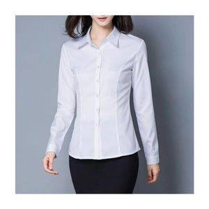 Vêtements d'affaires classiques femmes chemise de bureau formelle à manches longues chemisier professionnel tissu confortable vêtements de travail élégants - Product Image 3