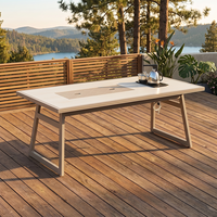 Table de barbecue en métal d'extérieur avec grille/plaque de cuisson, table de salle à manger de qualité commerciale pour restaurant, jardin, barbecue