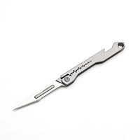 EDC Mini couteau pliant portable et compact Porte-clés en alliage de titane Coupe-papier express Ouvre-bouteille pour survie chasse en plein air