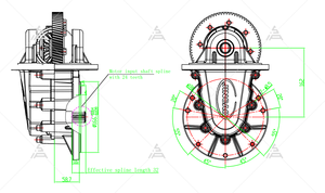 Potente Conjunto de Eje Trasero con Diferencial para Autobuses y Sedanes - Alto Torque, Diseñado para Motores de 10kW SEVS-JH-162-2 Eje Trasero D - Product Image 1