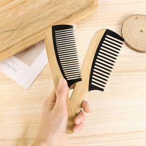5 Phong Cách Mới Đến Gỗ Tre Tự Nhiên Thân Thiện Với Môi Rat Tail Comb Set Anti-Static Wide Răng Massage Da Đầu Combs Hộ Gia Đình - Product Image 4