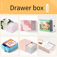 Boîte d'emballage en papier recyclable de type tiroir personnalisée avec gaufrage doré, lamination brillante/mate, carton, masques chirurgicaux, pilules