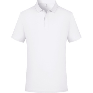 Polo promotionnel à manches courtes en coton respirant, uniformes d'été, logo personnalisable, noir, blanc, bleu, argent, vert - Product Image 2