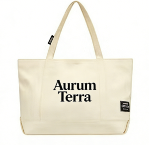 Bolsa de Compras de Playa Personalizada con Logotipo y Patrón de Letras, Mediana, Impresa, Ecológica, Reciclada, Reutilizable, Sublimada, de Lona de Algodón Larga - Product Image 3