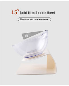 Mangkuk Kucing Plastik Gaya Telinga Kucing 15 Derajat Miring Mangkuk Makanan Kucing Diangkat Mangkuk & Pengumpan untuk Anjing & Kucing, Bentuk Kucing Hewan Peliharaan - Product Image 5