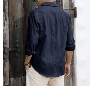 Y-X2024 <span class=keywords><strong>uomo</strong></span> quattro stagioni a maniche lunghe scollo a V ampio bottoni 100% camicie Cardigan <span class=keywords><strong>camicia</strong></span> da <span class=keywords><strong>donna</strong></span> - Product Image 4