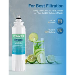 Filtre à eau Cobectal RWF3500A, lot de 3 filtres de remplacement pour réfrigérateur à charbon actif - Product Image 5