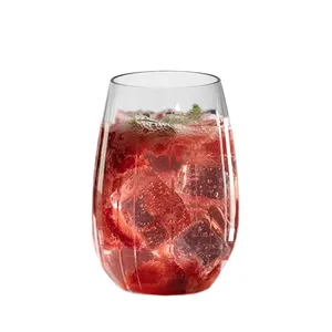 Bicchieri Trasparenti per Liquori 500cc Modello Venezia a Righe, Bicchieri Infrangibili in Plastica - Product Image 4