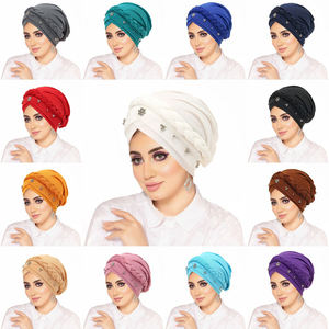 Nuovo Multi-colore perline per unghie intrecciato Hijab Cap da donna <span class=keywords><strong>musulmano</strong></span> foulard accessori all'ingrosso - Product Image 1